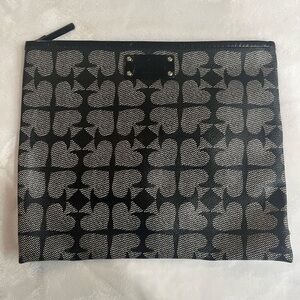 Kate Spade Pebbled Ace Of Spades Large Zippered Pouch